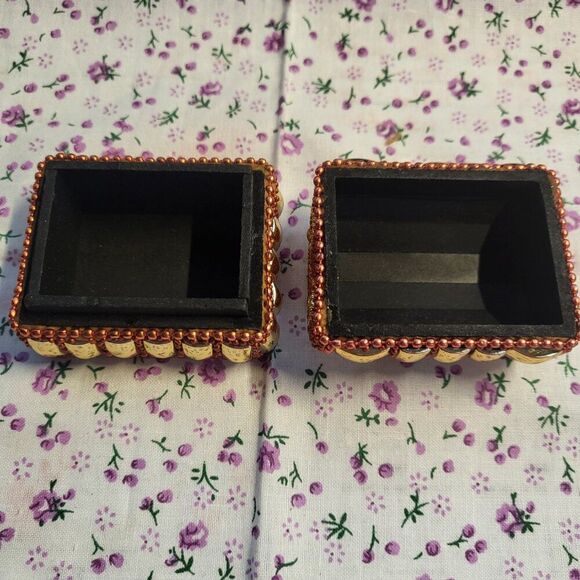 Beaded Rhinestone Wooden Treasure Chest Jewelry Trinket Box PICK A COLOR/NUMBER - Picture 2 of 8